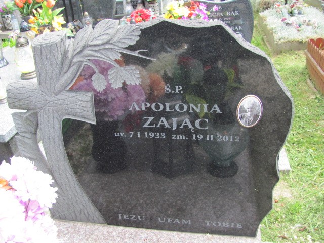 Apolonia Zając 1933 Kraków-Ruszcza - Grobonet - Wyszukiwarka osób pochowanych